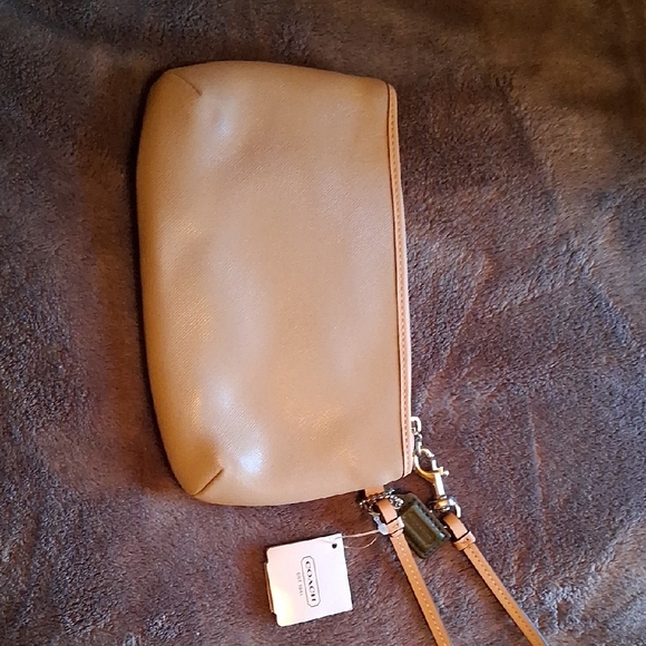 Coach Beige Wristlet with Logo - Picture 3 of 5